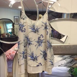 Blue floral tank top